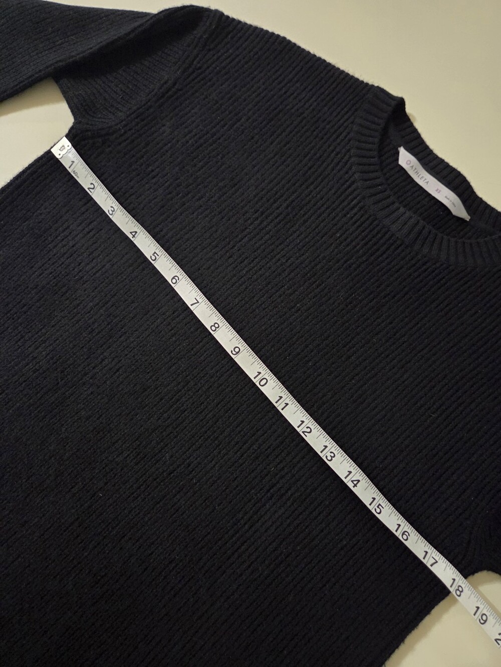 Athleta Black Crewneck Wool Cashmere Bell Sleeve Sweater - Picture 4 of 16